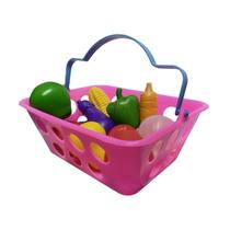 Feirinha Educativa Para Criança Cestinha de Frutas e Legumes Kit 13 Peças