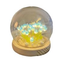 Feito À Mão Diy Led Tulipa Luz Da Noite Flor Artificial Lâmpada De Mesa Cabeceira Quarto Decoração