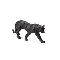 Feline Noir: Escultura Leopardo em Poliresina