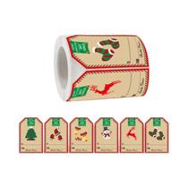Feliz Natal 250pcs Rolo De Adesivos Tema Natalino Etiquetas De Selagem Para DIY Embalagem De