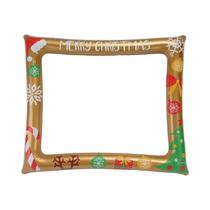 Feliz Natal E Feliz Ano Novo, Porta-Retrato Inflável Dupla Face, Balão De PVC Durável, Acessório