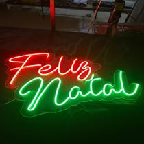 Feliz Natal Neon Led Decoração Festas E Luminárias Acrílico - PLACA MIDIA