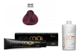 Felps Color 52/62 Marsala Vermelho Esp. 60g+Ox 20 vol 90ml Felps Color 52/62 Marsala Vermelho Esp. 60g+Ox 20 vol 90ml