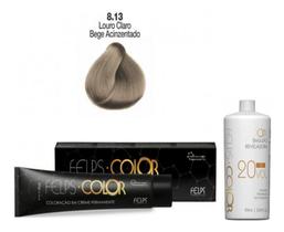 Felps Color 8/13 Louro Claro Bege Acinzent.60g+Ox 20vol 90ml