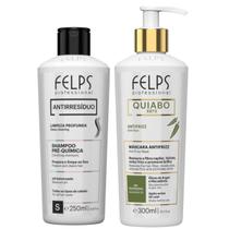 Felps Escova Progressiva Okra Quiabo 300ml Alinhamento dos Fios + Shampoo Antirresiduo 250ml