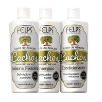 Felps-Kit Shampoo, Condicionador e Gelatina Fixadora