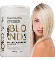 Felps Professional Color Blond Descolore Os Fios Em 9 Tons Ação Super Rápida Clarea Fios Sem Amarelar 500g