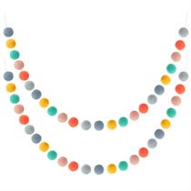 Felt Ball Garland Boao Colorful Pom Pom 2,5 cm e 2 m de comprimento 24 bolas