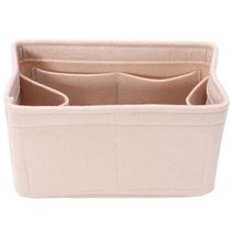 Felt Insert Bag Makeup Handbag Organizador Travel Inner Purse Portable Cosmetic Bags Storage Tote - Bege - L