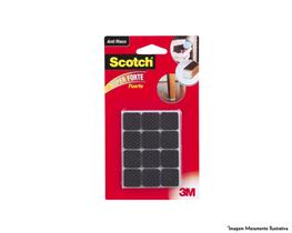 Feltro 3M Anti-Risco Quadrado Preto C P 12Pcs Blister