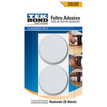 Feltro adesivo branco 46mm tekbond (cartela c/4 unidades) Feltro adesivo branco 46mm tekbond (cartela c/4 unidades)