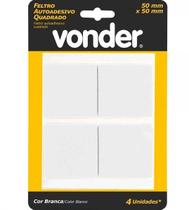Feltro Adesivo Branco Quadrado 50mm Com 4 Vonder Feltro Adesivo Branco Quadrado 50mm Com 4 Vonder