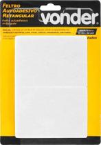 Feltro Adesivo Branco Retangular 95x68mm Com 10 Vonder