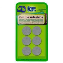 Feltro Adesivo Cinza Redondo 3cm 12 unidades EngeDom 1522