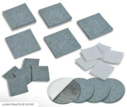 Feltro Adesivo Cinza Redondo 4,5cm 8 Peças - Engedom