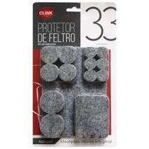Feltro adesivo p/ móveis em geral tamanhos variados 33 pçs - Clink