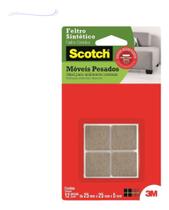 Feltro Adesivo Quadrado Moveis Pesados Autocolante 3m 12un