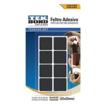 Feltro Adesivo Quadrado Tekbond 22mm Preto Cartela com 16 Feltro Adesivo Quadrado Tekbond 22mm Preto Cartela com 16