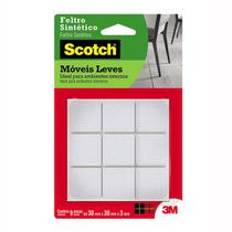 Feltro adesivo Scotch quadrado branco Grande 9 unidades - 3M