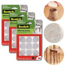 Feltro Adesivo Sintético Branco Redondo Móveis Leves Fixação 3M P/ Móveis Pés Cadeira Mesas Silencioso Ambiente Interno