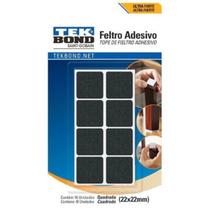 "Feltro Adesivo Tek Bond Quadrado Preto 22mm com 16 Unidades "