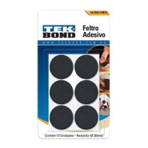 Feltro Adesivo Tekbond Redondo Preto 30mm 12 Unidades Feltro Adesivo Tekbond Redondo Preto 30mm 12 Unidades