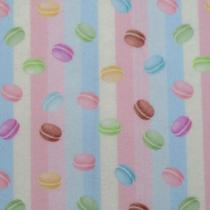 Feltro Estampado Doces Sonhos Macarons Rosa Candy 0,50m x 0,70m