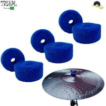 Feltro para Estante de Prato Tribal Percussion - Kit com 6 Feltros Lã de Carneiro Azul