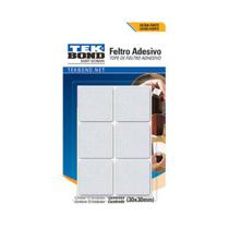 Feltro Protetor Adesivo Quadrado Tekbond 30mm Branco Feltro Protetor Adesivo Quadrado Tekbond 30mm Branco