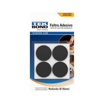 Feltro Protetor Adesivo Redondo Tekbond 35mm Preto