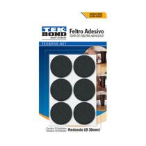 Feltro Protetor Adesivo Tekbond Absorve Impacto-ø 30mm- 12un