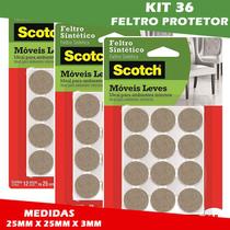 Feltro Protetor Para Pé de cadeiras e Mesas Proteja seu Piso - kit 36 Unidades - Scotch 3M