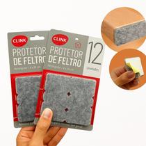 Feltro Protetor Pé De Cadeira e Mesa Retangular 12 Peças