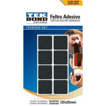 Feltro Quadrado 20mm Preto Cartela 16 Un Tekbond