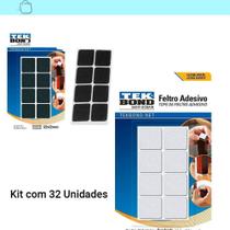 Feltro Quadrado 22 Mm Branco C24 E Preto C8 Cartela C/32