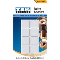 Feltro Quadrado 22mm Branco Cartela 16 Unidades Tekbond Feltro Quadrado 22mm Branco Cartela 16 Unidades Tekbond