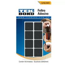 Feltro Quadrado 22mm Preto Cartela 16 Uni Tekbond Feltro Quadrado 22mm Preto Cartela 16 Uni Tekbond