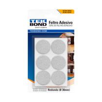 Feltro Redondo 30mm Branco Cartela 12 Unidades Tekbond