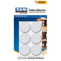 Feltro Redondo 30MM Branco Com 12 Unidades - Tekbond