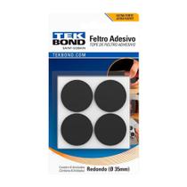 Feltro Redondo 35mm Preto Cartela 8 Unidades Tekbond