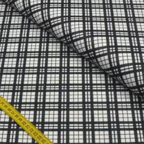 Feltro Santa Fé Estampado - Coleção P&B: Xadrez Grid (0,50x1,40)