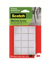 Feltro Sintético para Móveis Leves 3M Scotch Quadrado Branco Médio - 12 unidades