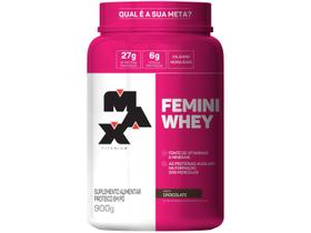 Femini whey protein com colageno 900g max titanium chocolate
