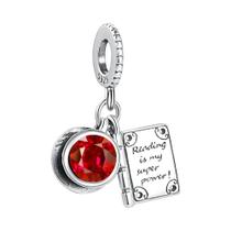 Feminino 925 Prata Coração Vermelho Xícara De Café Pingente Caber Pandora Pulseira Original Grânulo