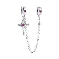 Feminino 925 Prata Cruz Pingente Asas De Anjo Enfermeira Médico Charme Pulseira Jóias Buda Grânulo