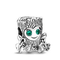 Feminino 925 Prata Mickey Mouse Plutão Árvore Pingentes Encantos Caber Pulseira Pandora Jóias Diy