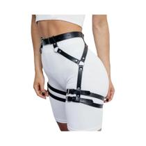 Feminino Ajustável Cravejado Couro PU Gótico Arnês Perna Liga Cinto Moda Bondage Lingerie