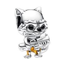Feminino Deadpool Esquilo Opala Pingente Prata Esterlina 925 Diy Charme Pulseira Jóias Presente