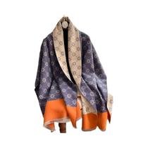 Feminino Grosso Inverno Floral Poncho Cachecol Xale Quente Caxemira Como Pashmina Envoltório