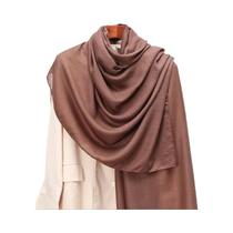 Feminino Inverno Quente Listra Lisa Algodão Borla Pashmina Cachecol Hijab Foulard Xale Envoltório